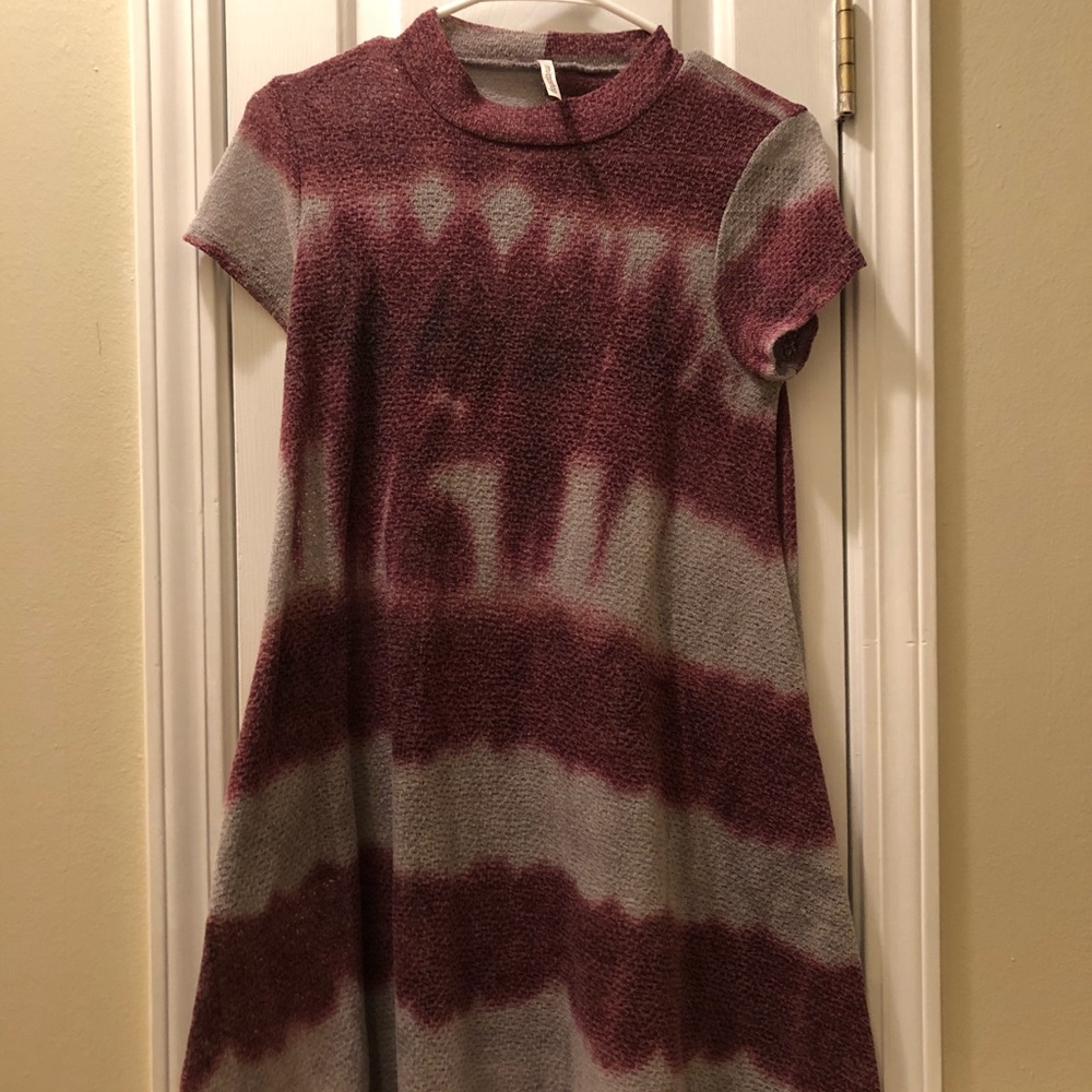 Maroon and Grey Boutique Dress